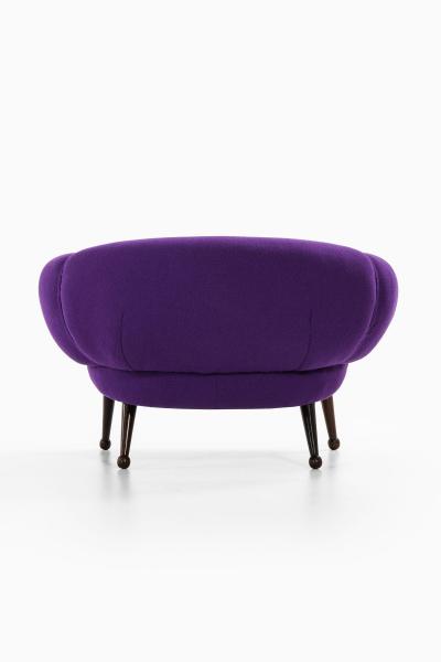 Illum Wikkels Easy Chair in Rosewood with Upholstered Kvadrat Fabric by Illum Wikkels 1950s