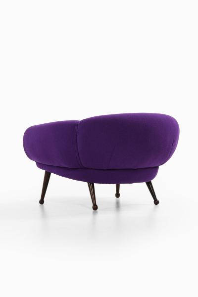 Illum Wikkels Easy Chair in Rosewood with Upholstered Kvadrat Fabric by Illum Wikkels 1950s