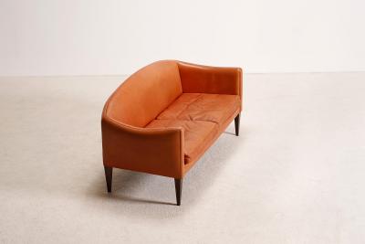 Illum Wikkels Illum Wikkels Leather Sofa for Holger Christiansen Denmark 1960