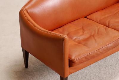 Illum Wikkels Illum Wikkels Leather Sofa for Holger Christiansen Denmark 1960