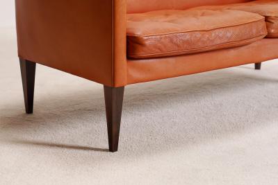 Illum Wikkels Illum Wikkels Leather Sofa for Holger Christiansen Denmark 1960