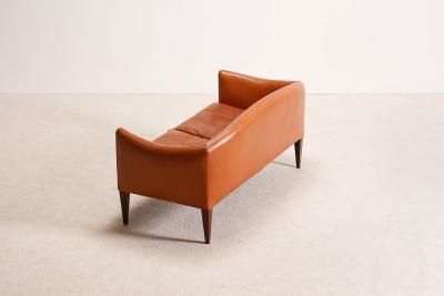 Illum Wikkels Illum Wikkels Leather Sofa for Holger Christiansen Denmark 1960