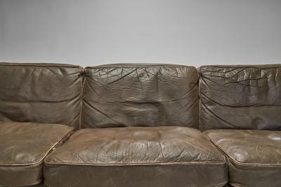 Illum Wikkels Illum Wikkels Model V11 Leather Sofa for Holger Christiansen Denmark 1960s