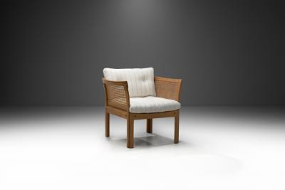 Illum Wikkels Illum Wikkels Plexus Oak Easy Chair for C F Christensen Denmark circa 1970s