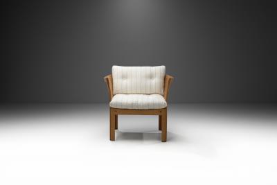 Illum Wikkels Illum Wikkels Plexus Oak Easy Chair for C F Christensen Denmark circa 1970s