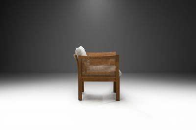 Illum Wikkels Illum Wikkels Plexus Oak Easy Chair for C F Christensen Denmark circa 1970s