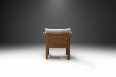 Illum Wikkels Illum Wikkels Plexus Oak Easy Chair for C F Christensen Denmark circa 1970s