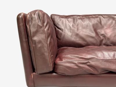 Illum Wikkels Illum Wikkels Settee Brown Leather Rosewood Denmark 1960s