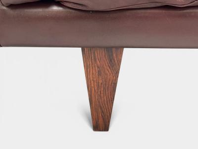 Illum Wikkels Illum Wikkels Settee Brown Leather Rosewood Denmark 1960s