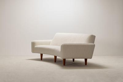 Illum Wikkels Illum Wikkelso 3 Seat Curved Sofa Model 450 Circa 1960 New upholstery