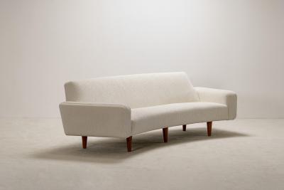 Illum Wikkels Illum Wikkelso 3 Seat Curved Sofa Model 450 Circa 1960 New upholstery