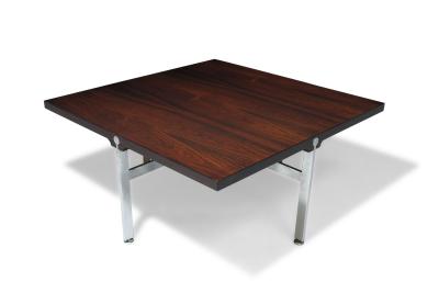 Illum Wikkels Illum Wikkelso Rosewood and Steel Mid century Danish Coffee Table