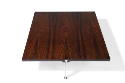 Illum Wikkels Illum Wikkelso Rosewood and Steel Mid century Danish Coffee Table