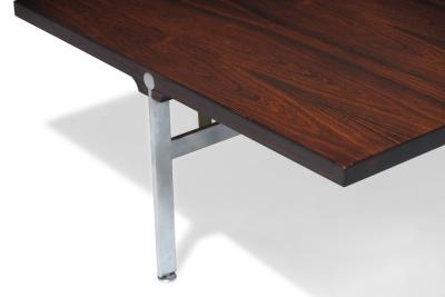 Illum Wikkels Illum Wikkelso Rosewood and Steel Mid century Danish Coffee Table