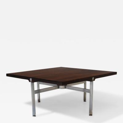 Illum Wikkels Illum Wikkelso Rosewood and Steel Mid century Danish Coffee Table