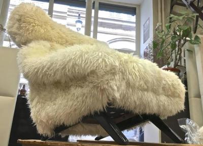 Illum Wikkels Illum Wikkelso Spectacular Hammer Lounge Chair Covered in Natural Sheepskin Fur
