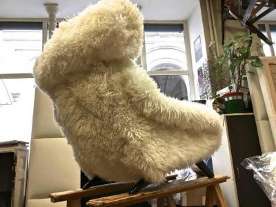 Illum Wikkels Illum Wikkelso Spectacular Hammer Lounge Chair Covered in Natural Sheepskin Fur