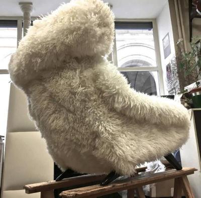 Illum Wikkels Illum Wikkelso Spectacular Hammer Lounge Chair Covered in Natural Sheepskin Fur