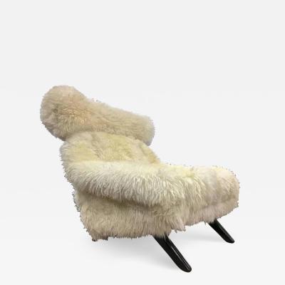 Illum Wikkels Illum Wikkelso Spectacular Hammer Lounge Chair Covered in Natural Sheepskin Fur