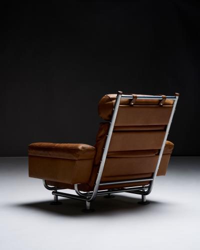 Illum Wikkels Leather Lounge Chair by Illum Wikkelso for Ryesberg Denmark c 1960