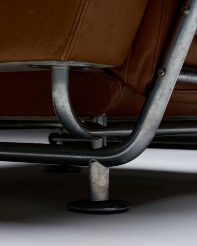 Illum Wikkels Leather Lounge Chair by Illum Wikkelso for Ryesberg Denmark c 1960