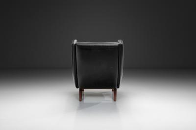 Illum Wikkels Model 110 Leather Armchair by Illum Wikkels for S ren Willadsen Denmark 1960s