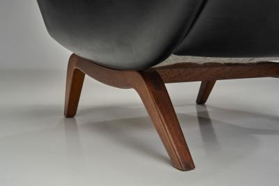 Illum Wikkels Model 110 Leather Armchair by Illum Wikkels for S ren Willadsen Denmark 1960s