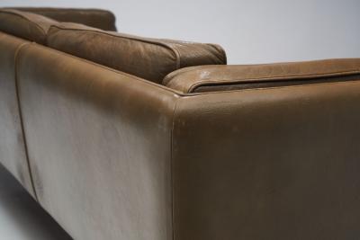 Illum Wikkels Model V11 Three Seater Leather Sofa by Illum Wikkels Denmark 1960s