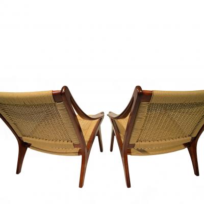 Illum Wikkels Rare ILLUM WIKKELS for N Eilersen pair lounge chairs