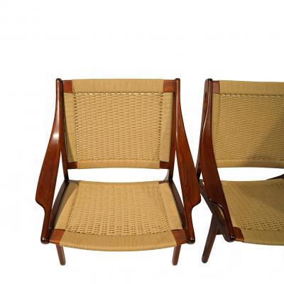 Illum Wikkels Rare ILLUM WIKKELS for N Eilersen pair lounge chairs