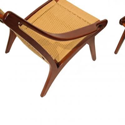 Illum Wikkels Rare ILLUM WIKKELS for N Eilersen pair lounge chairs