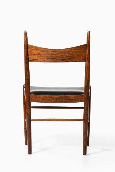 Illum Wikkels Rare Set of Ten Dining Chairs in Leather and Rosewood by Illum Wikkels 1950s