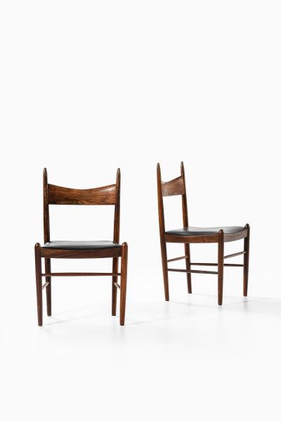 Illum Wikkels Rare Set of Ten Dining Chairs in Leather and Rosewood by Illum Wikkels 1950s
