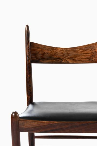 Illum Wikkels Rare Set of Ten Dining Chairs in Leather and Rosewood by Illum Wikkels 1950s