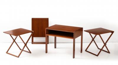 Illum Wikkelso Illum Wilkkelso Teak Folding Tables 1960s Modern