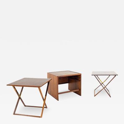 Illum Wikkelso Mid Century Rosewood Folding Snack Table Set