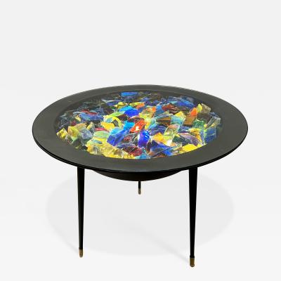 Illuminated pedestal table attributed to Jean Simon Labret circa 1950 1960