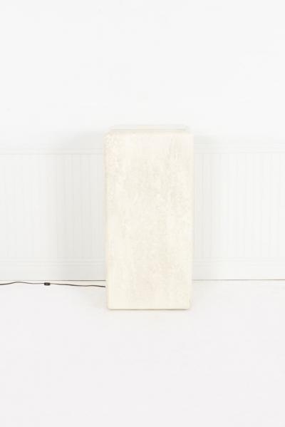 Illuminating Faux Travertine Pedestal