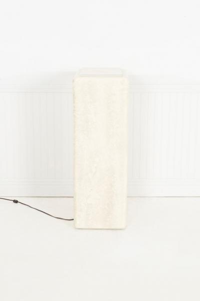Illuminating Faux Travertine Pedestal