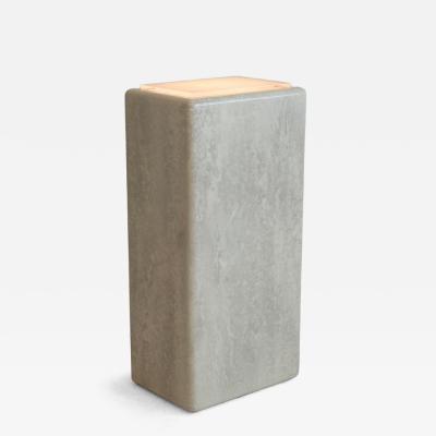 Illuminating Faux Travertine Pedestal