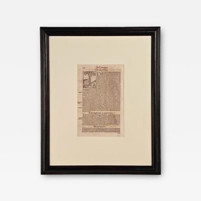 Illustrated Page from a Treatise Germany circa 1700