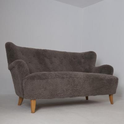Ilmari Lappalainen Ilmari Lappalainen Laila Sofa Model 238 in Sheepskin Asko 1940s