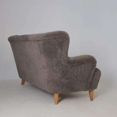 Ilmari Lappalainen Ilmari Lappalainen Laila Sofa Model 238 in Sheepskin Asko 1940s