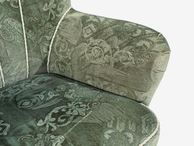 Ilmari Lappalainen Ilmari Lappalainen Lounge Chairs Beech Green Fabric Finland 1950s