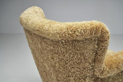 Ilmari Lappalainen Laila Armchairs in Sheepskin by Ilmari Lappalainen for Asko Finland 1950s