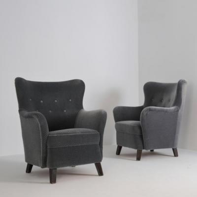 Ilmari Lappalainen Pair Of Ilmari Lappalainen Laila Armchairs Model 238 Asko 1960s