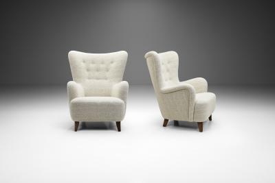 Ilmari Lappalainen Pair of Ilmari Lappalainen Rex Armchairs for Asko Finland 1940s