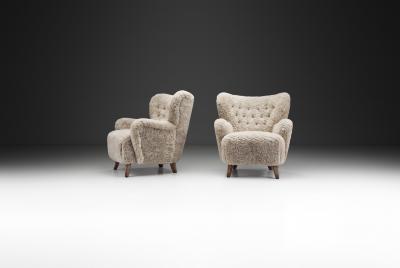 Ilmari Lappalainen Pair of Laila Armchairs by Ilmari Lappalainen Attr for Asko Finland 1950s