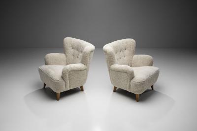 Ilmari Lappalainen Pair of Laila Armchairs by Ilmari Lappalainen for Asko Finland 1948