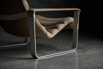 Ilmari Lappalainen Pulkka Lounge Chair with Ottoman by Ilmari Lappalainen for Asko Finland 1960s